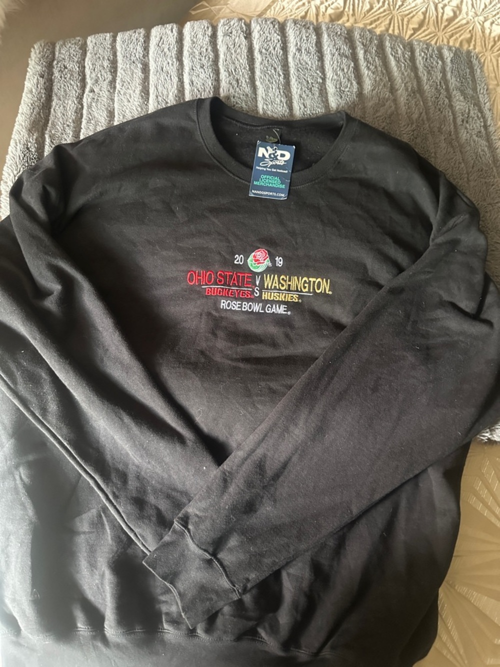 Tultex Black Ohio State vs Washington Rose Bowl Crewneck